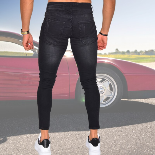 1 main jean slim noir pour hommes pantalon crayon mode retro denim de haute qualite soiree de rue biker bas en denim 2020