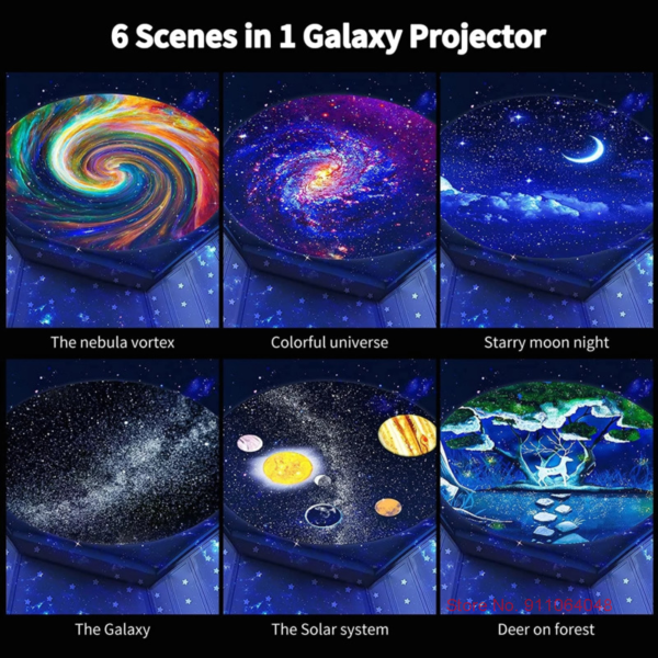 1 main top design galaxy 6 in 1 planetarium projector focusable hd 360 degree rotating starry sky blue led night light home decor gifts