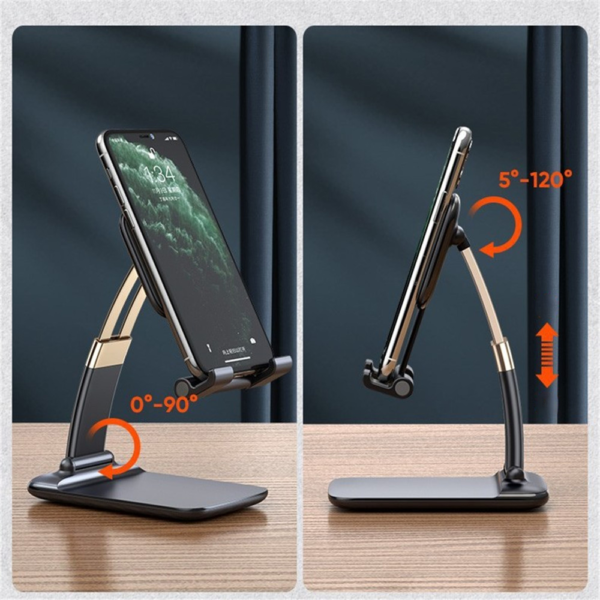 2 main cmaos support de bureau pliable pour telephone portable iphone 12 ipad accessoire de table en metal a gravite reglable pour xiaomi