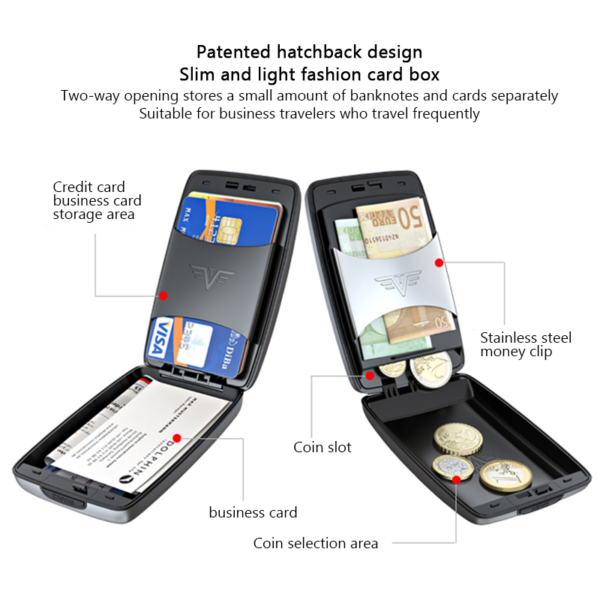 3 main etui de protection de portefeuille porte carte de visite rfid blocage de credit en metal aluminium 1pc anti scan