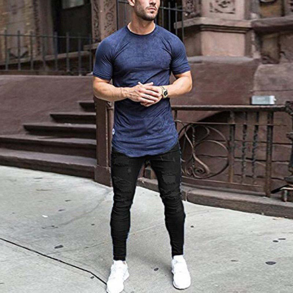 3 main jean dechire blanc pour hommes pantalon en denim slim extensible taille elastique jogging