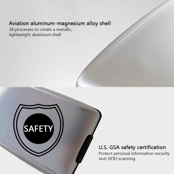 4 main etui de protection de portefeuille porte carte de visite rfid blocage de credit en metal aluminium 1pc anti scan