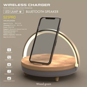 0 main s21 pro bluetooth speaker wood wireless chargers led lamp music bedside lamp wireless charger for women men dad mom