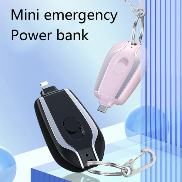 0 main 1500mah mini battery pack fast charging backup power bank for iphone android portable keychain charger with type c ultra compact