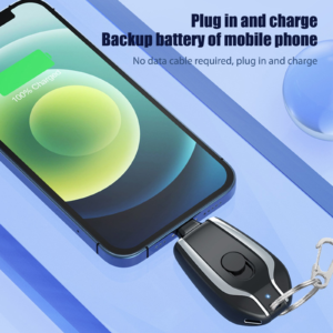 2 main 1500mah mini battery pack fast charging backup power bank for iphone android portable keychain charger with type c ultra compact