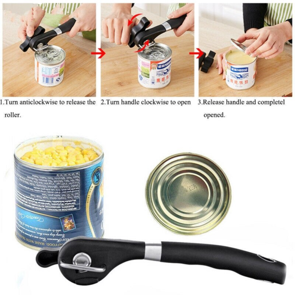 2 main stainless steel cut can opener professional handheld manual smooth edge can opener side cut manual jar opener kitchen tools