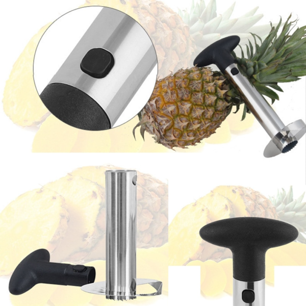 4 main stainless steel pineapple corer slicer spiral cutter fruit corer peeler stem remover blades for easy coring kitchen tools