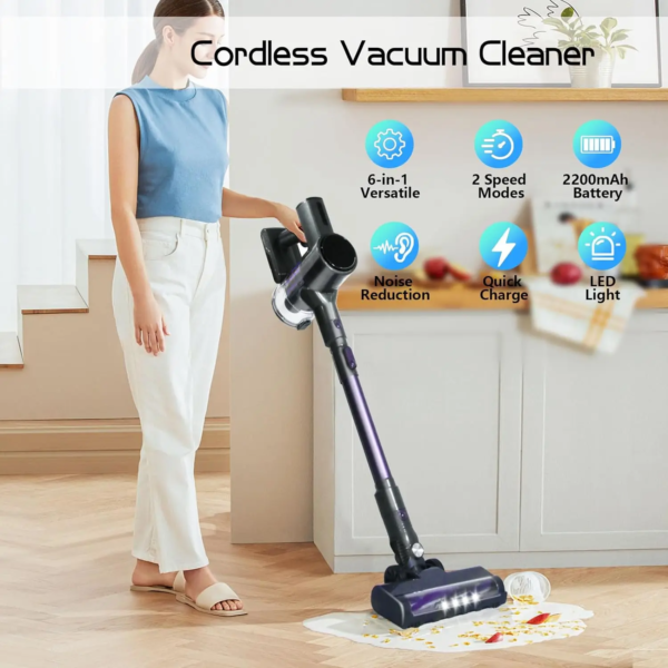 2 main cordless portable vacuum cleaner wireless for home 20kpa 250w strong suction for floor sofa curtains pet hair removable battery